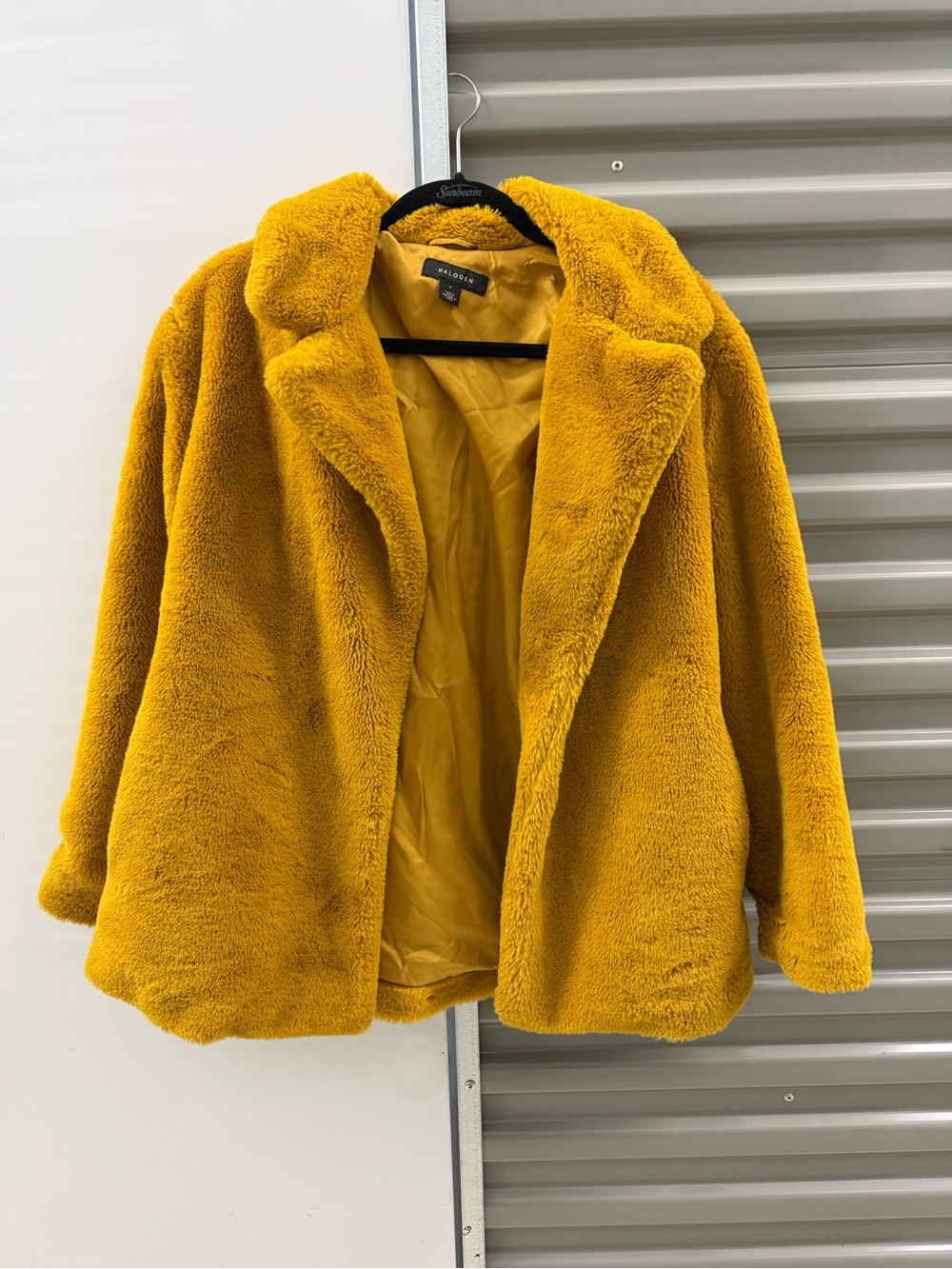 Halogen Yellow Mustard Faux Fur Coat - Women PRE-OWNED BY ME 😊
